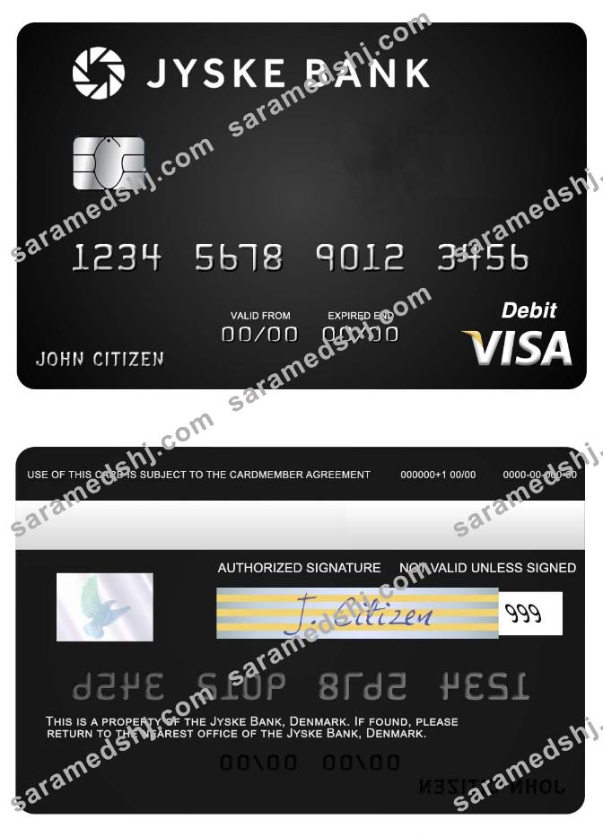 Denmark Jyske Bank visa debit card